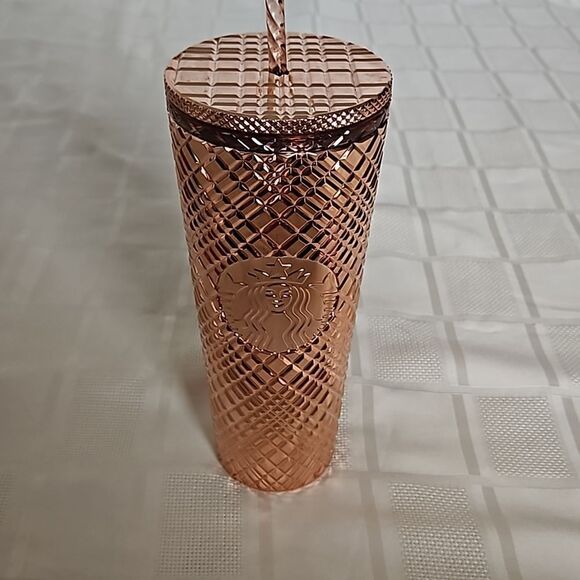 Starbucks Rose Gold Studded Cold Cup Tumbler 2021 24oz 710ml - Picture 7 of 16